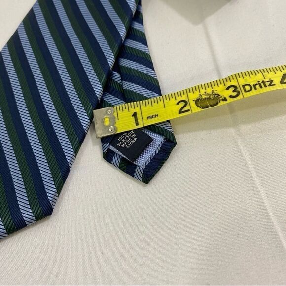 Tommy Hilfiger Blue, Green and Navy Striped Tie - Picture 3 of 5